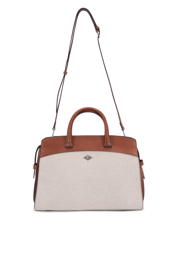 【関税&送料込】Bottega Veneta Sand Leather Small Pinacoteca Pinacoteca Small leather tote bag in brown - Bottega Veneta
