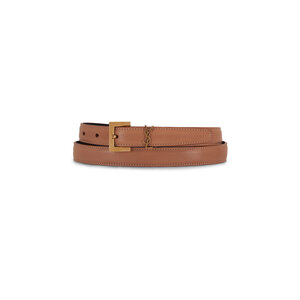 Saint Laurent YSL Belt Brown in Suede with Gold-tone - US