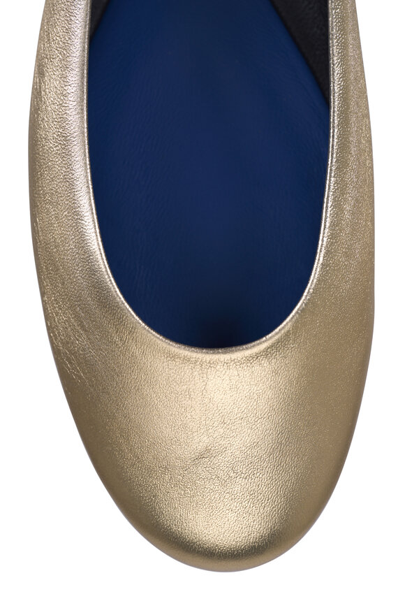 Lanvin Gold Leather Ballerina Flat - view 5