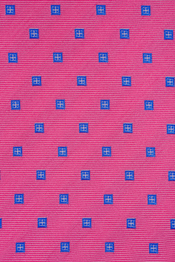 Kiton Pink Geometric Print SIlk Necktie - view 2