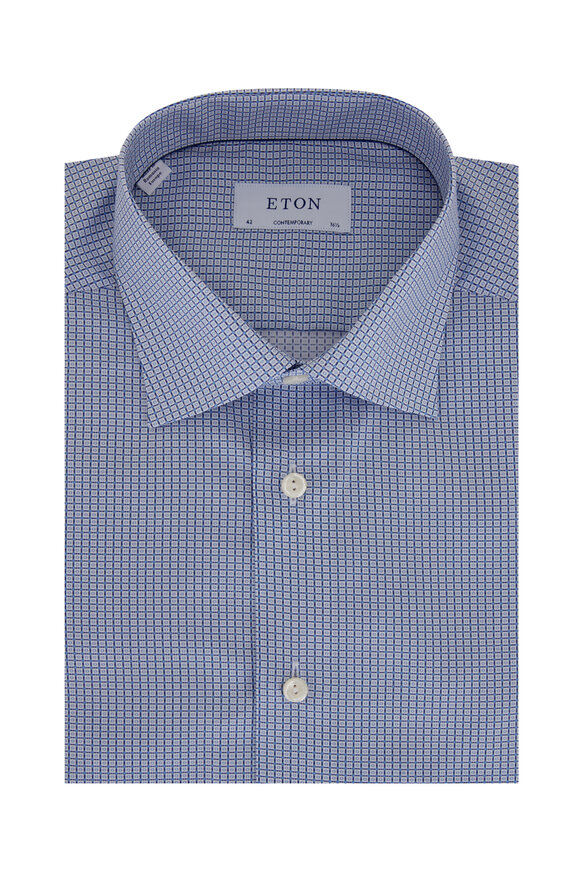 Eton - Blue Geometric Print Sport Shirt 