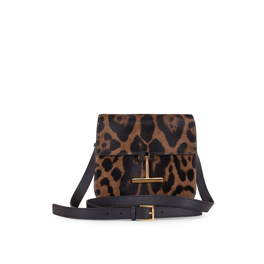 トムフォード Tom Ford Leopard Print Mini Bag Tom Ford Red/Black Leopard Print Fabric Natalia Chain