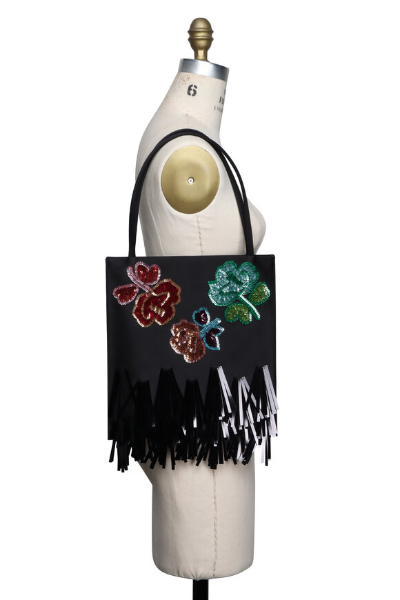 Marni Embellished Floral Satin Tote - view 5