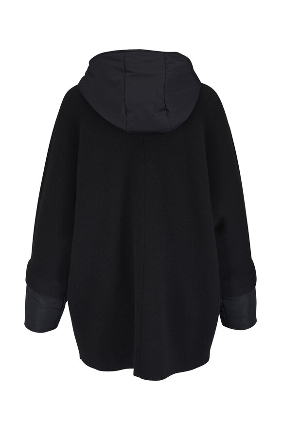 Kinross Black Mixed Media Hooded Coat - view 2