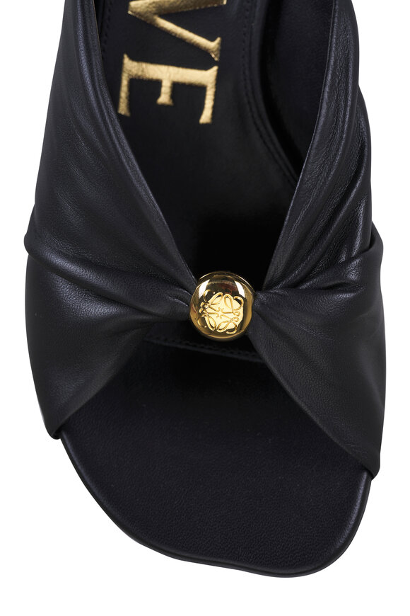 Loewe Pebble Black Leather Soft Slide, 45mm - view 5