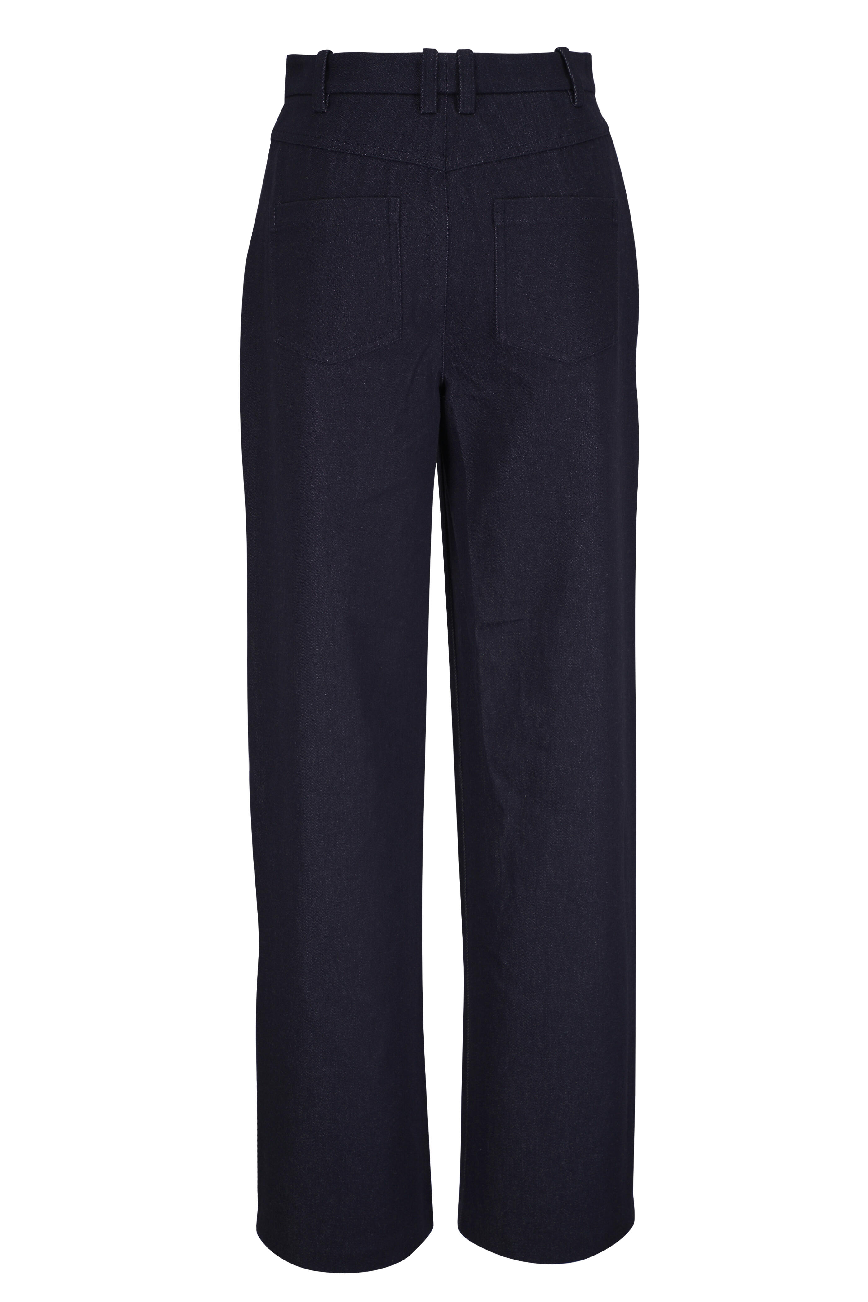 Vince - Dark Indigo Wide Leg Cotton Twill Pant
