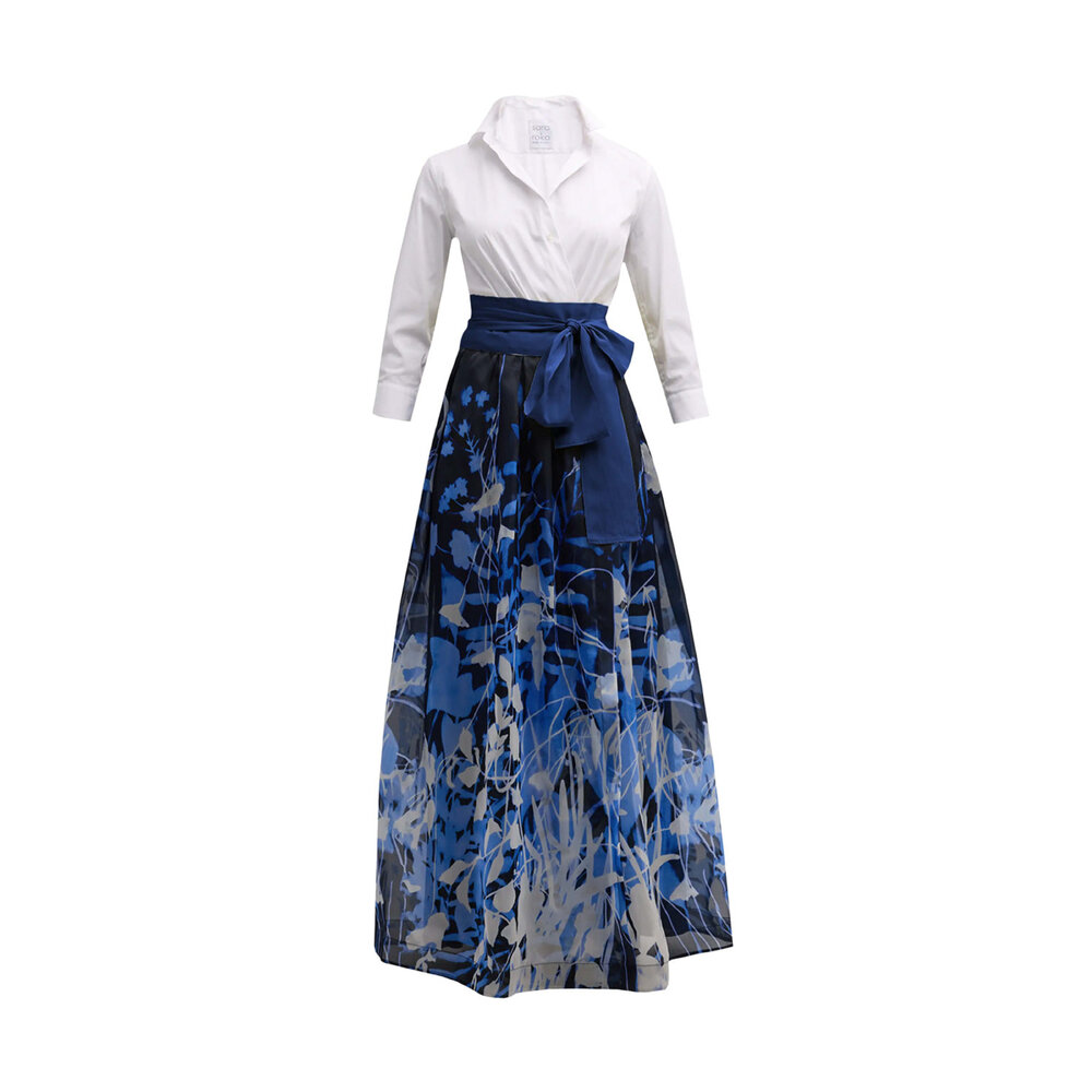 Sara Roka - Indigo Printed Long Jinny Dress | Mitchell Stores Sara Roka - Indigo Printed Long Jinny Dress | Mitchell Stores