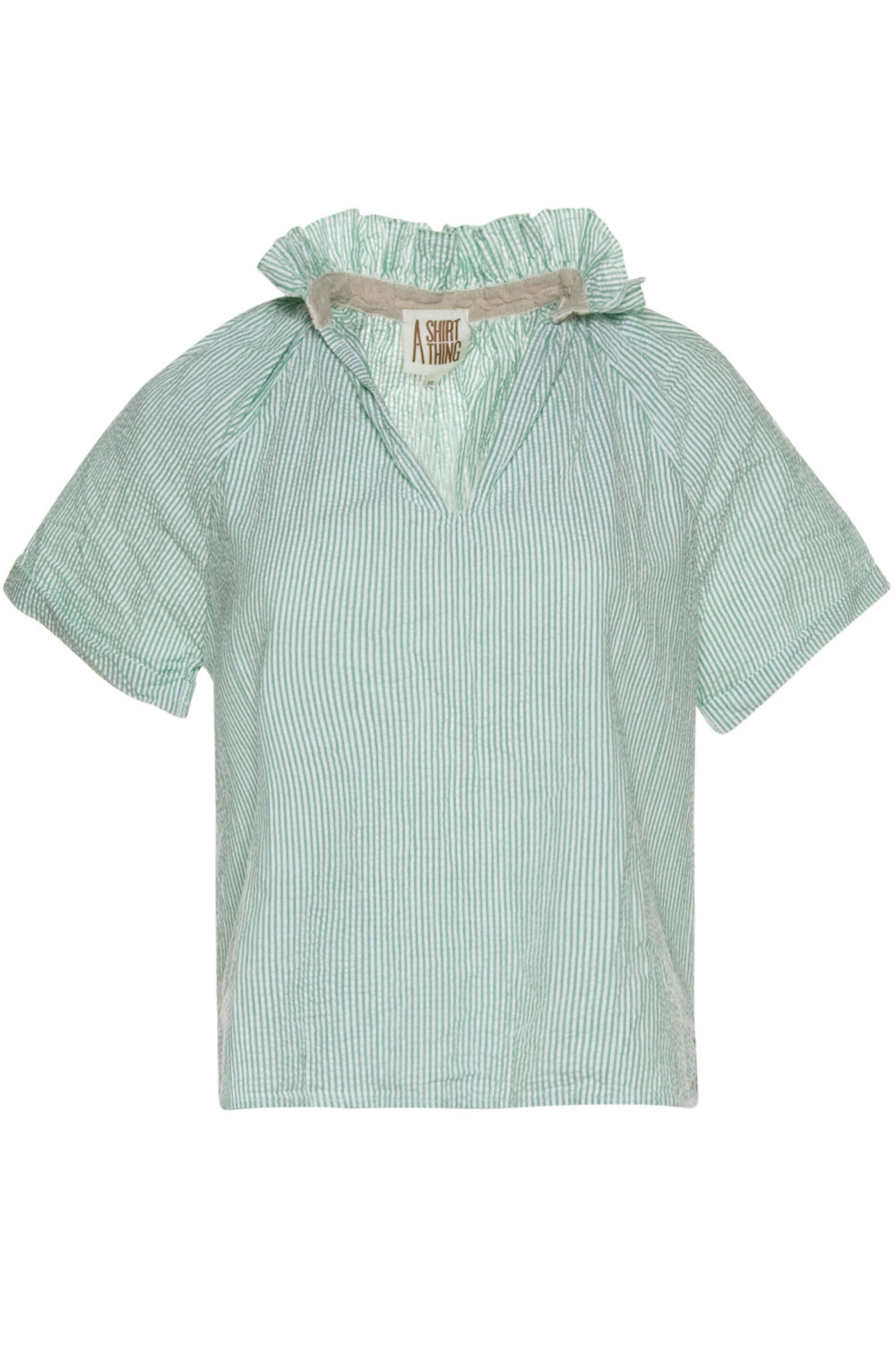 A Shirt Thing - Emerald Seersucker Margot Top