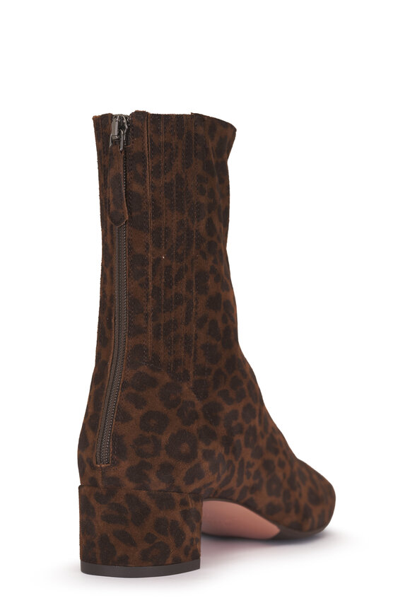 Aquazzura Saint Honoré Animal Print Suede Boot, 35mm - view 3