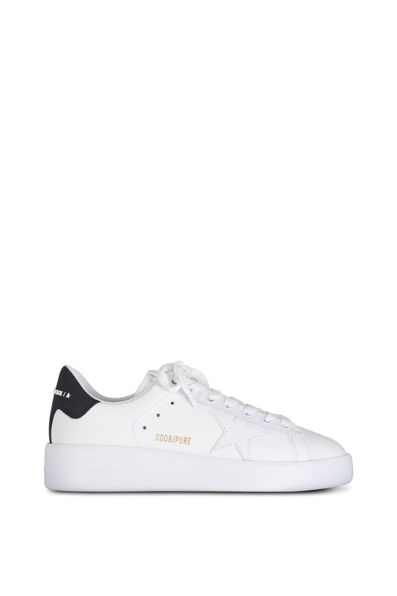 Golden Goose - Pure Star White & Black Leather Low Top Sneaker