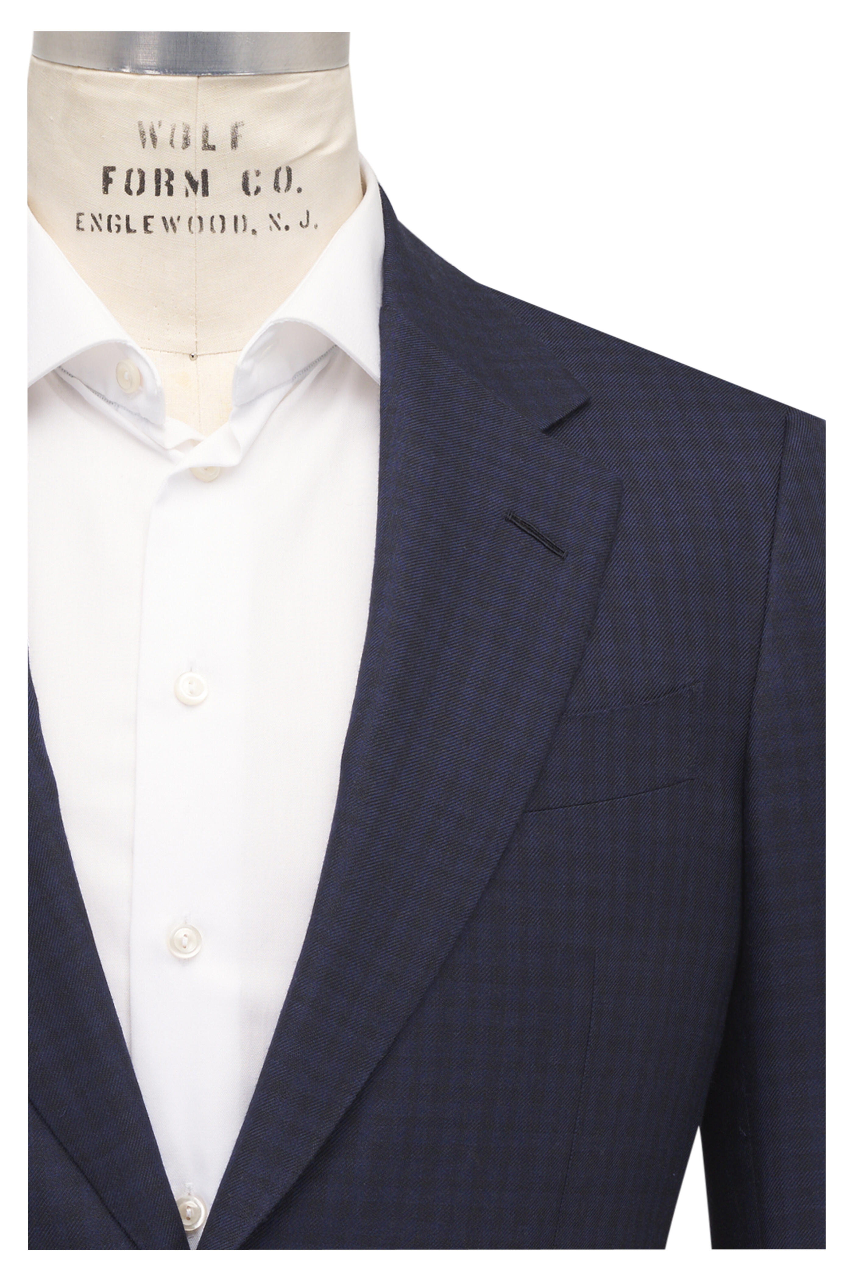 Zegna - Navy Tonal Check Cashmere & Silk Sportcoat