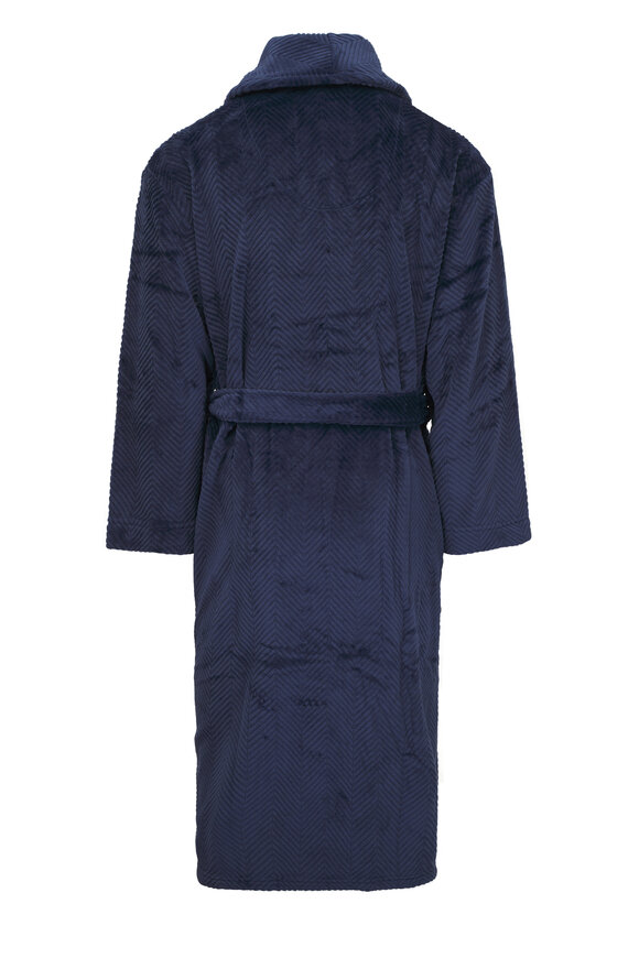 Majestic Navy Blue Fleece Robe - view 2