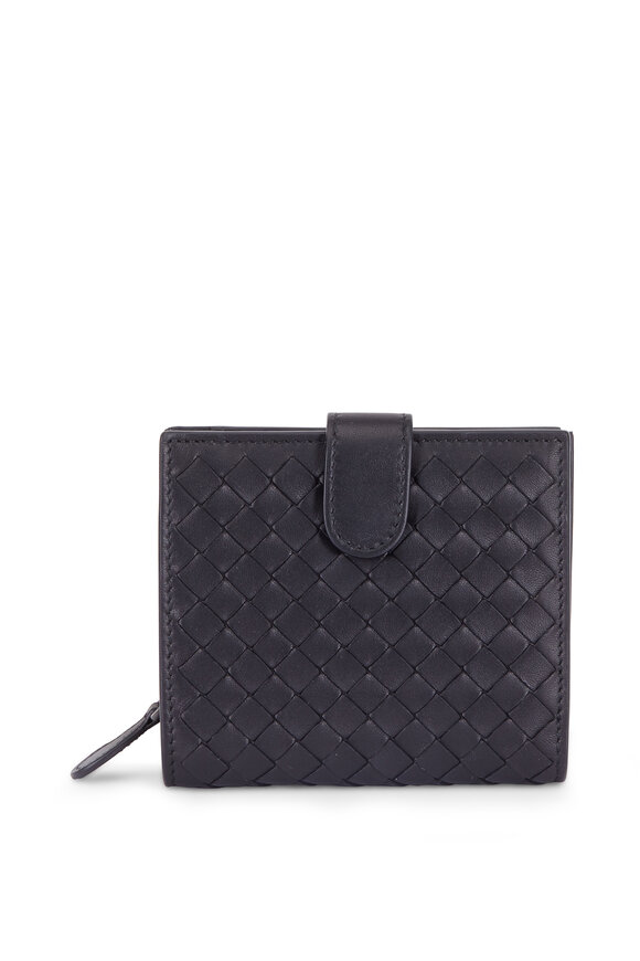 Bottega Veneta - Black Intrecciato French Wallet