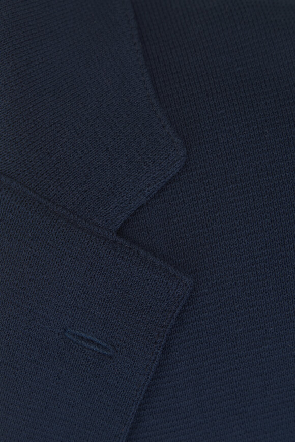 Patrick Assaraf Navy Cotton Knit Blazer - view 4
