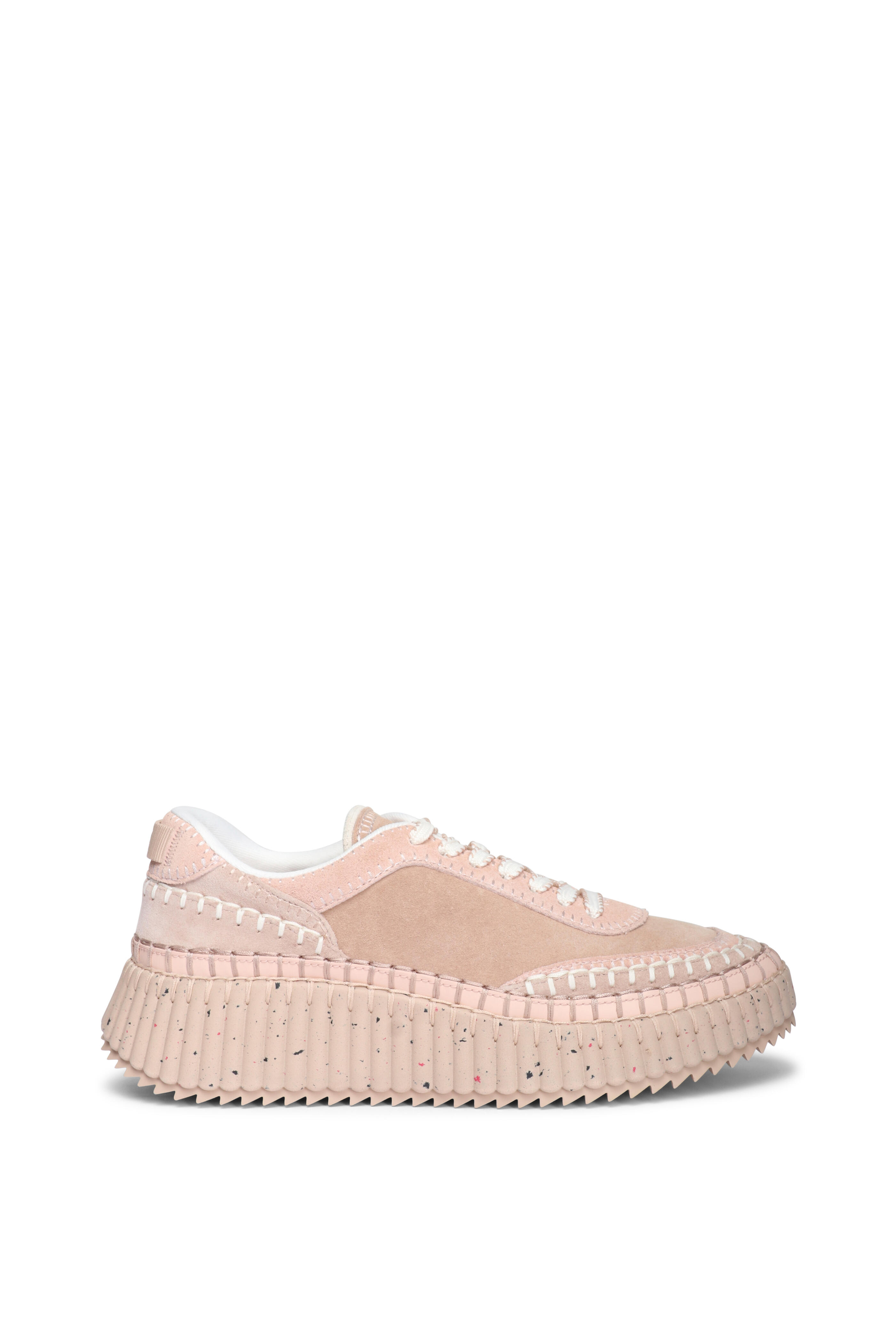 Chloé - Nama Blossom Beige Suede Sneaker
