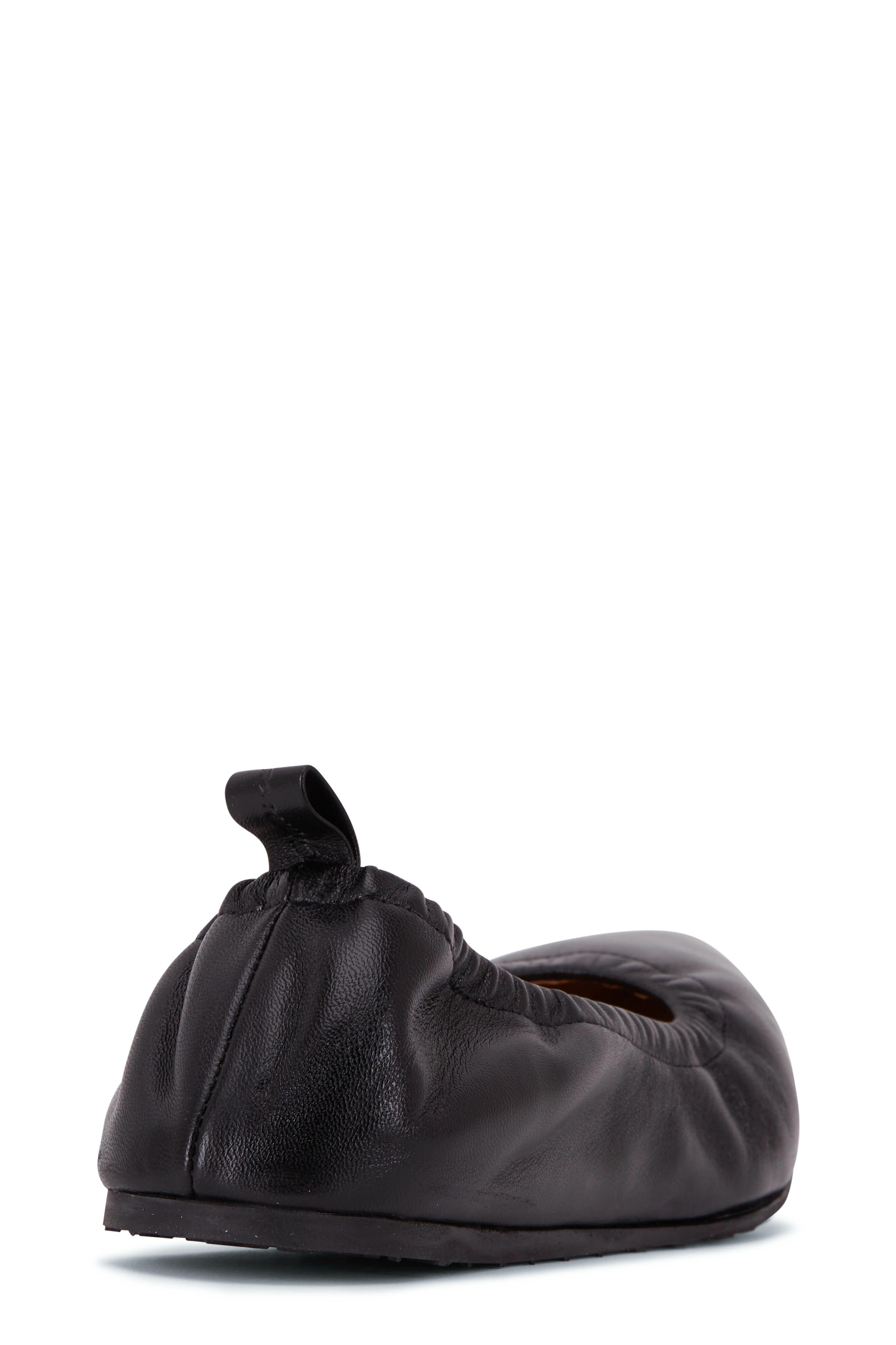 Gianvito Rossi - Alina Black Leather Pointed Ballet Flat