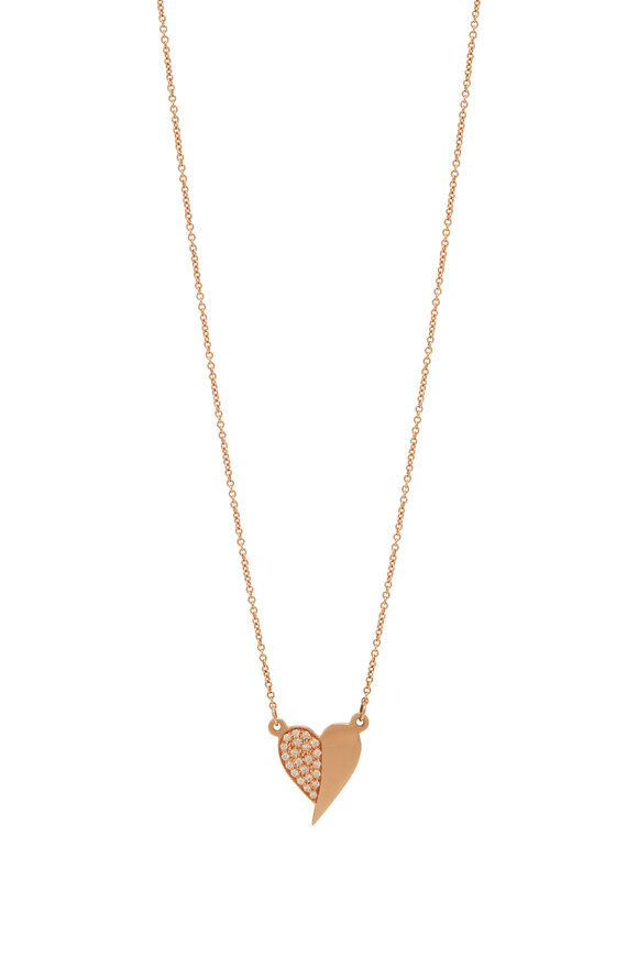 Genevieve Lau 14K Rose Gold Imperfect Heart Necklace