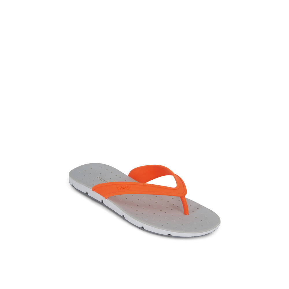 Swims Breeze Thong Sandals Mens Size 11 Orange White Gray Flip Flops New in Box SWIMS Breeze Thong Sandal in Gray, White & Orange – Country  main image 3