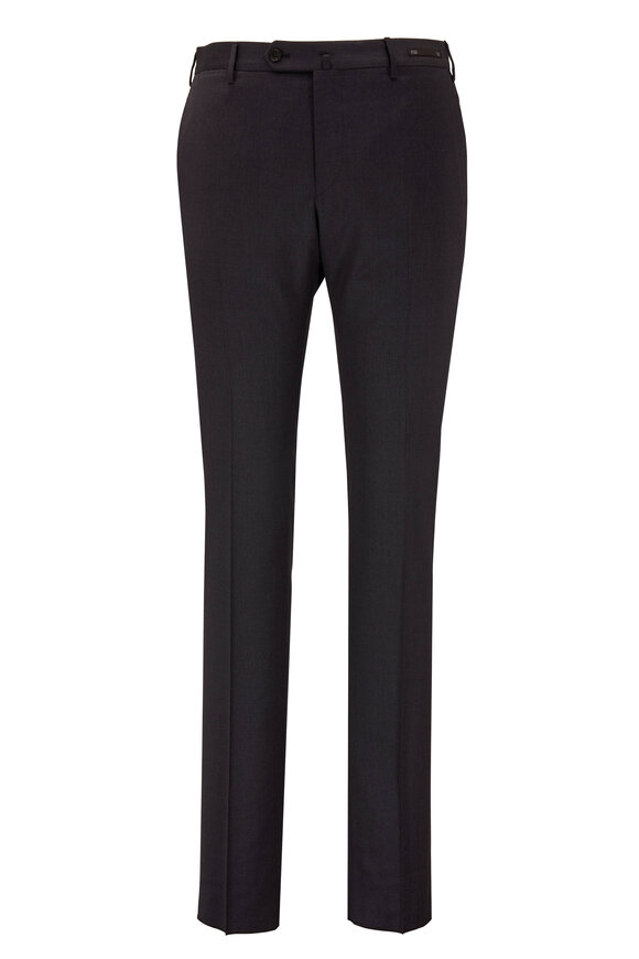 Solid Navy Performance Wool Slim Fit Pant