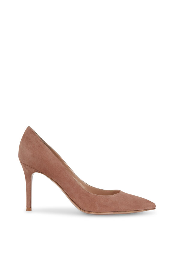 Gianvito Rossi - Praline Blush Suede Pump, 85mm