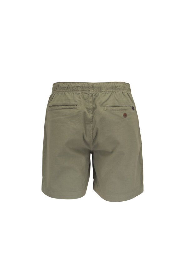 Faherty Brand Essential Desert Olive Drawstring Shorts - view 3