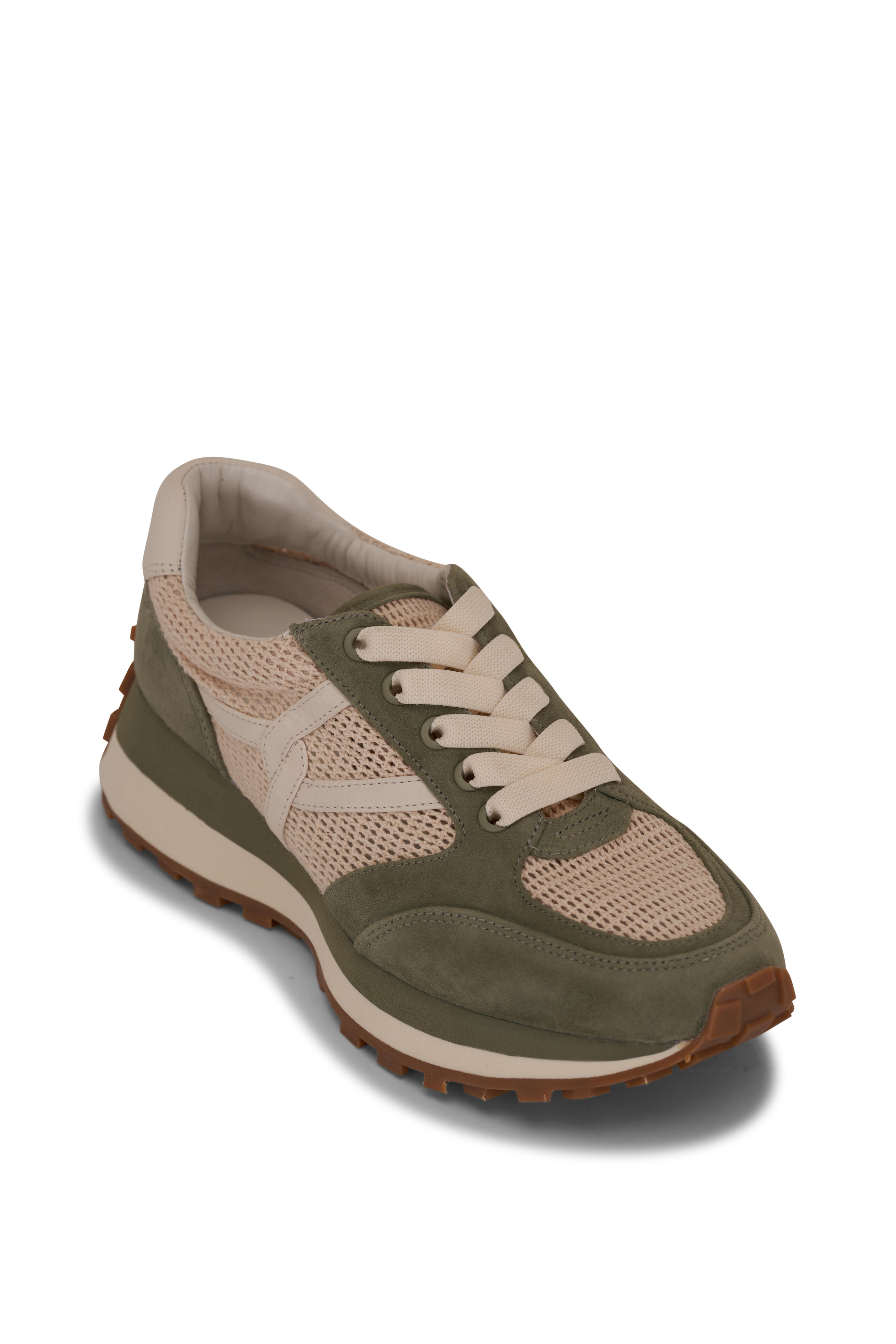Veronica Beard - Valentina Coco Sage Suede & Mesh Sneaker