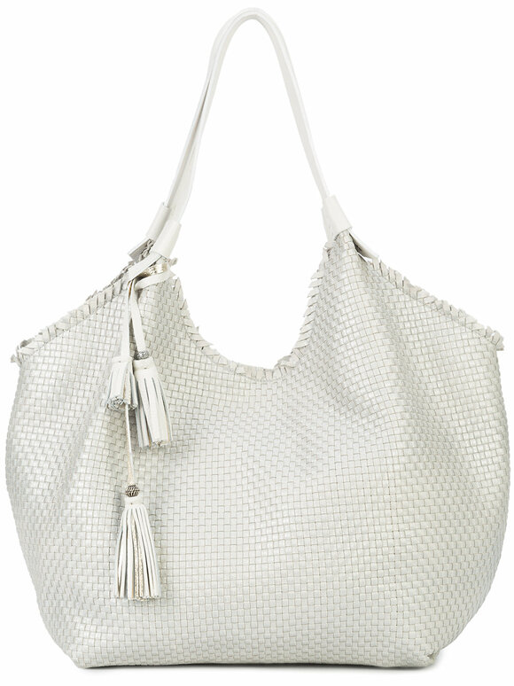 Henry Beguelin - Ardesia White Woven Leather Large Hobo Bag