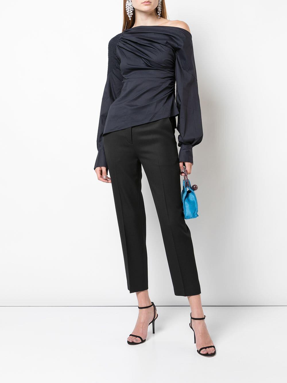 Peter Pilotto - Navy Cotton One Shoulder Blouse