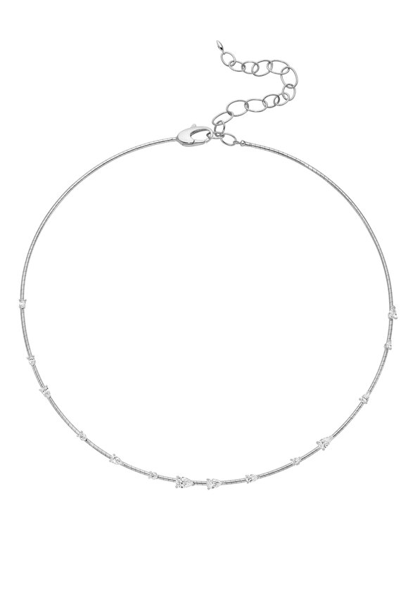 Mattia Cielo 18k White Gold Diamond Rugiada Collar Necklace