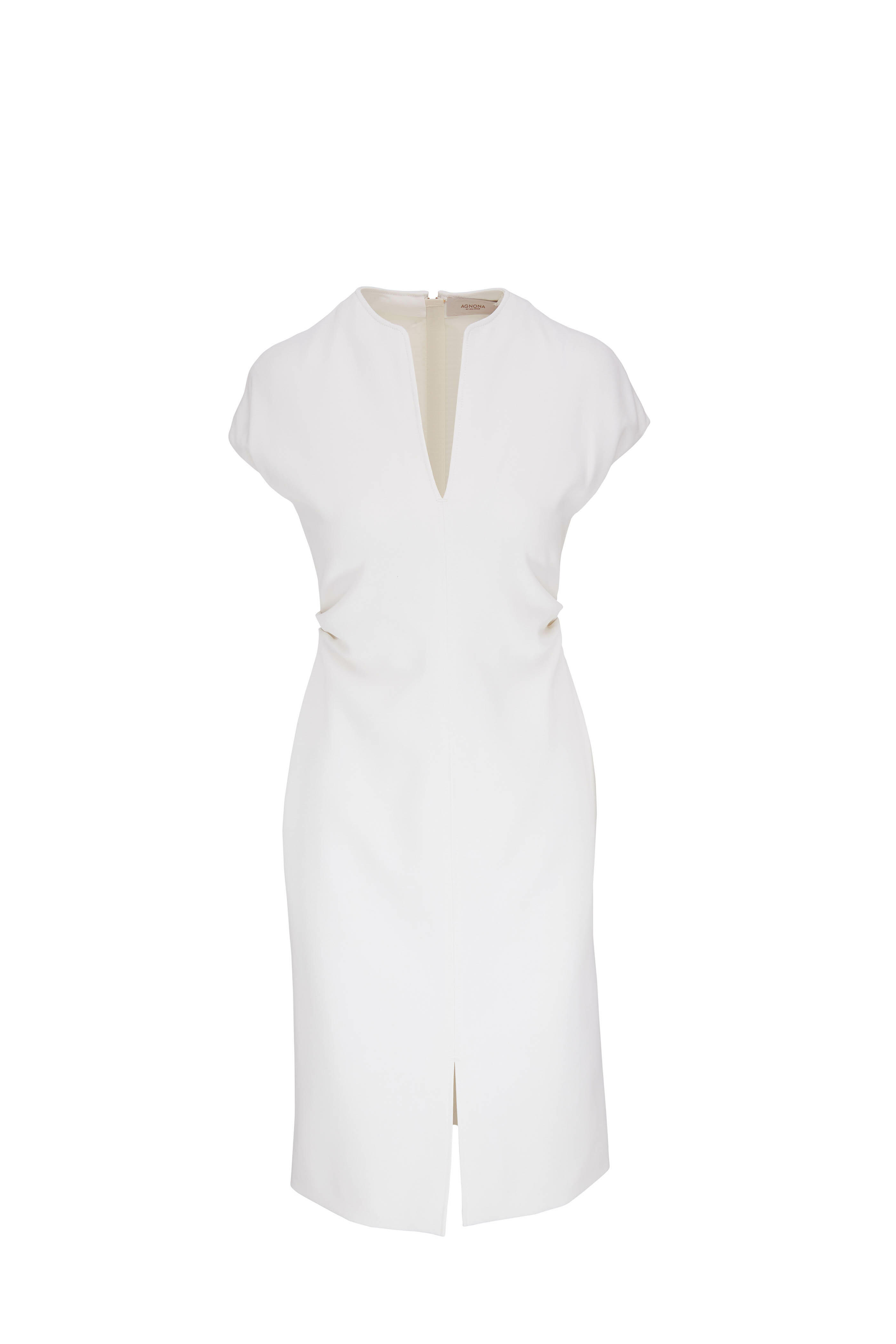 Agnona - White Wool Midi Sheath Dress