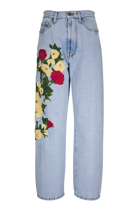Zimmermann - Illustration Black Rococo Floral Tuck Pant