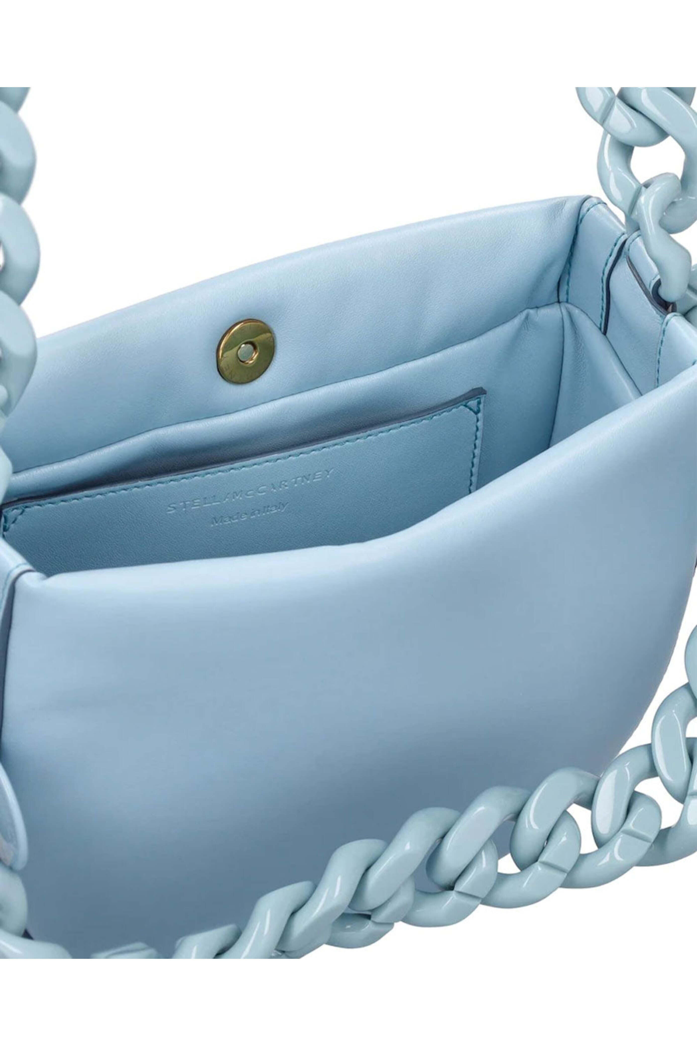 Stella McCartney - Small Puffy Tonal Frayme Shoulder Bag in Blue