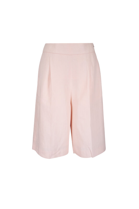 Agnona Bermuda Peach Linen Shorts