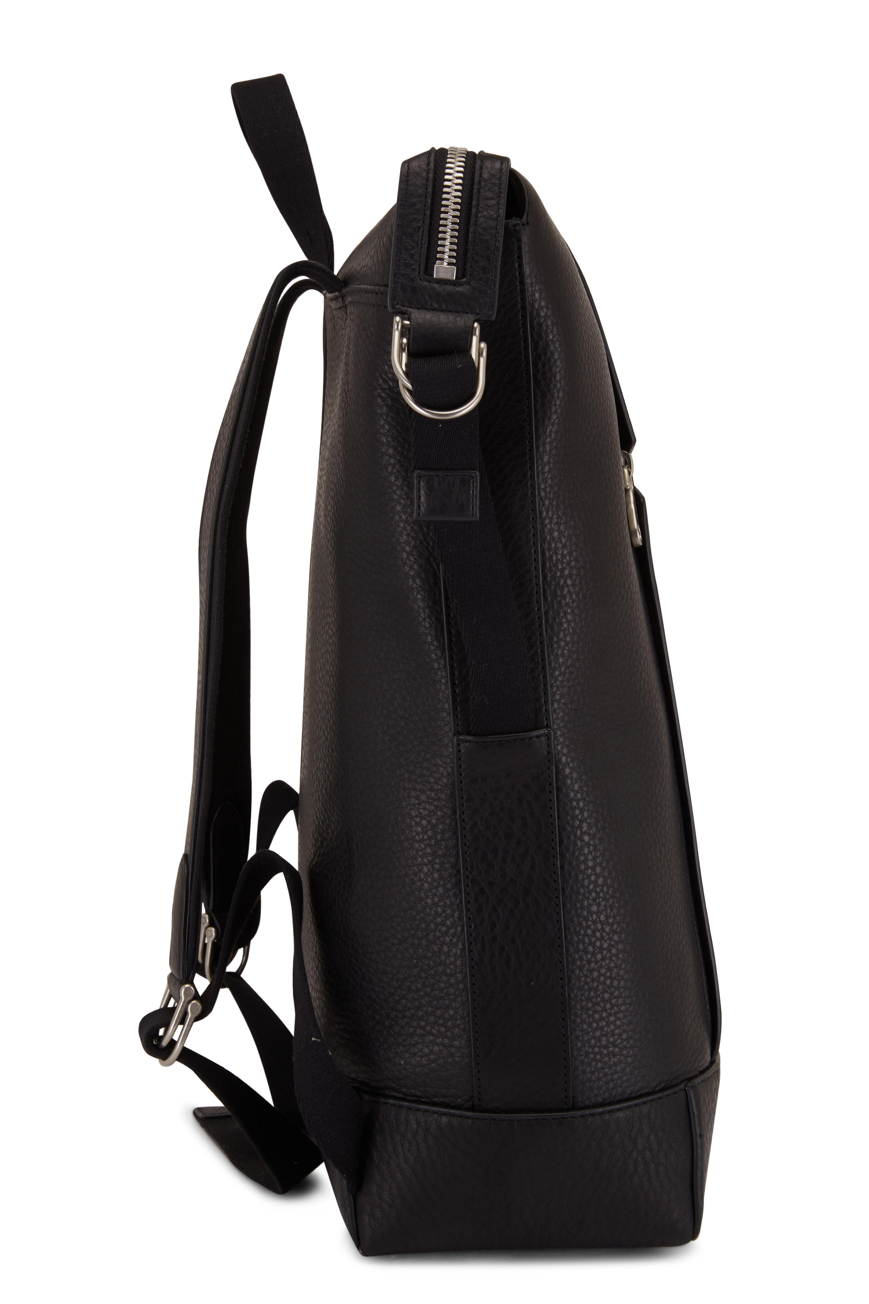 Moss | Men's Black Grained Leather Backpack