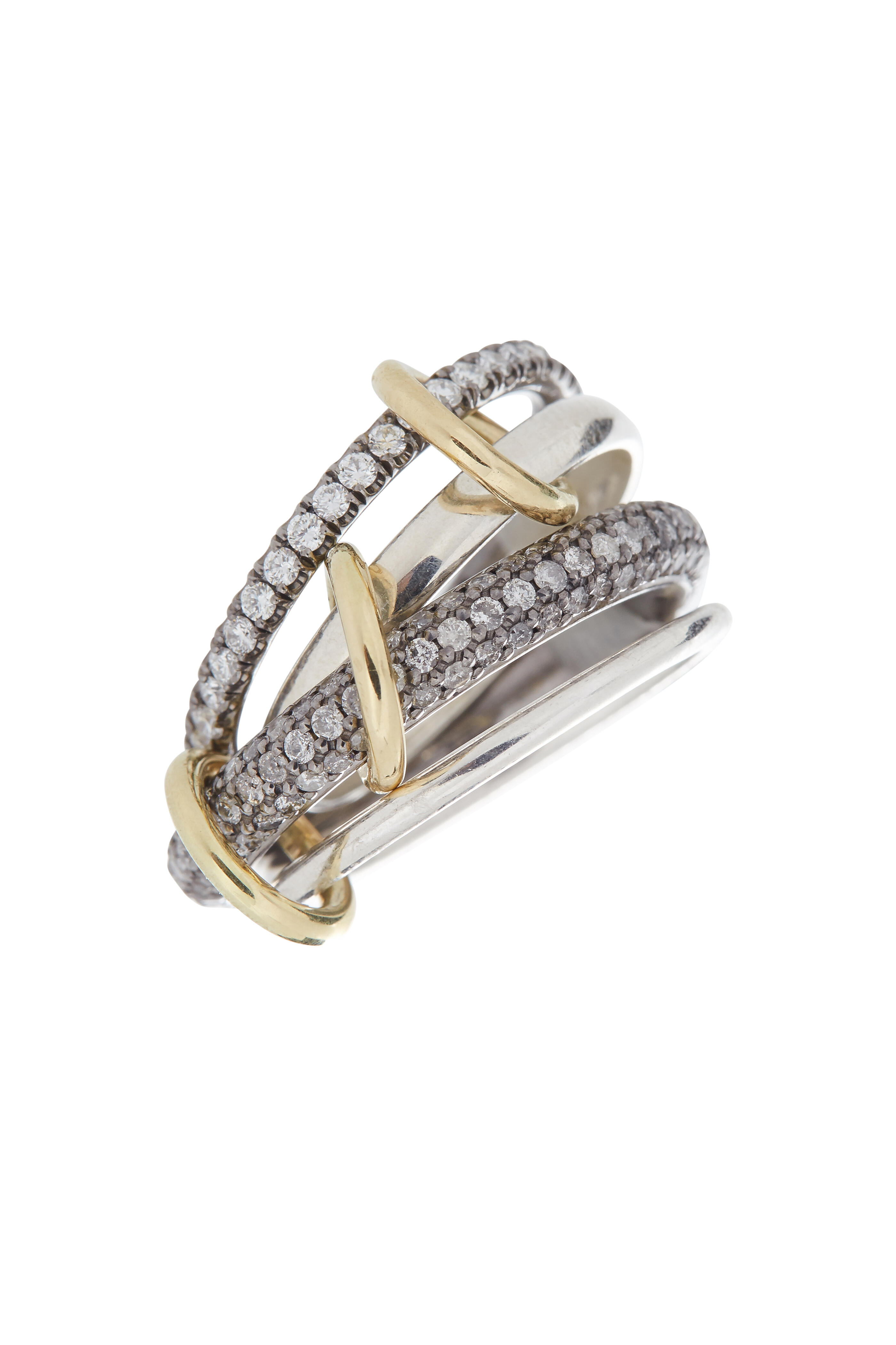 Spinelli Kilcollin - Gold & Silver Diamond Link Vega Ring