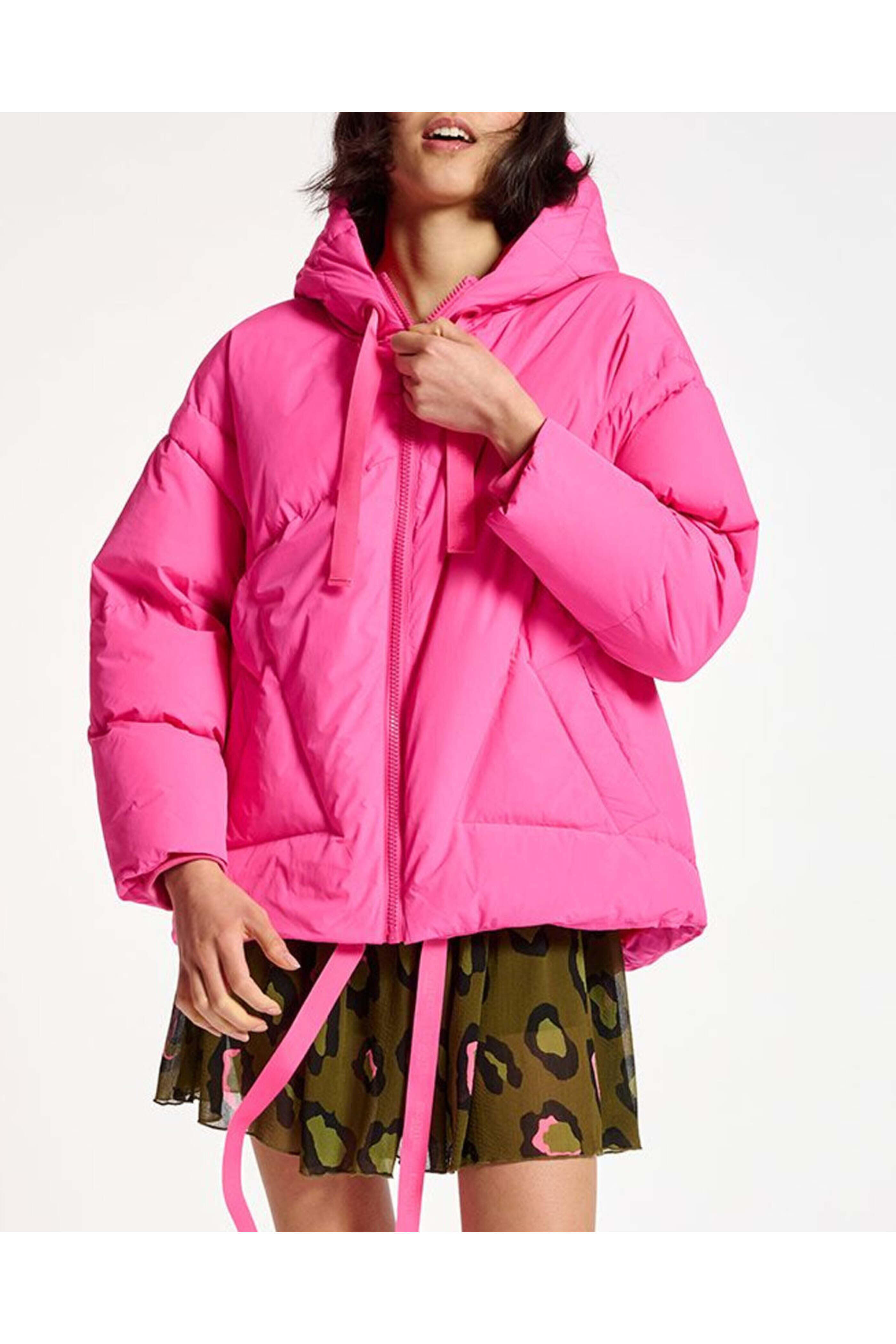 Essentiel Antwerp - Shocking Rose Chameleon Puffer Jacket