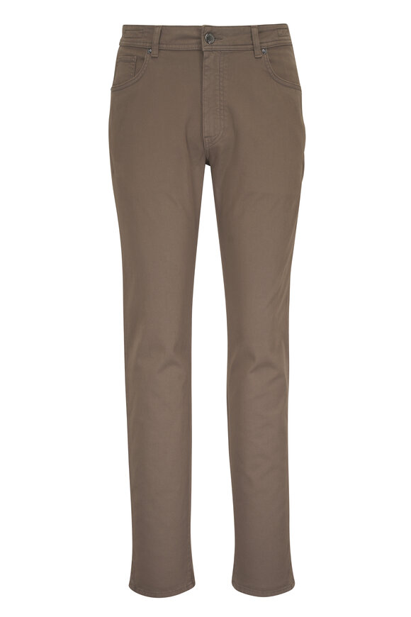 Barmas Mocha Cotton Twill Five Pocket Pant - view 1