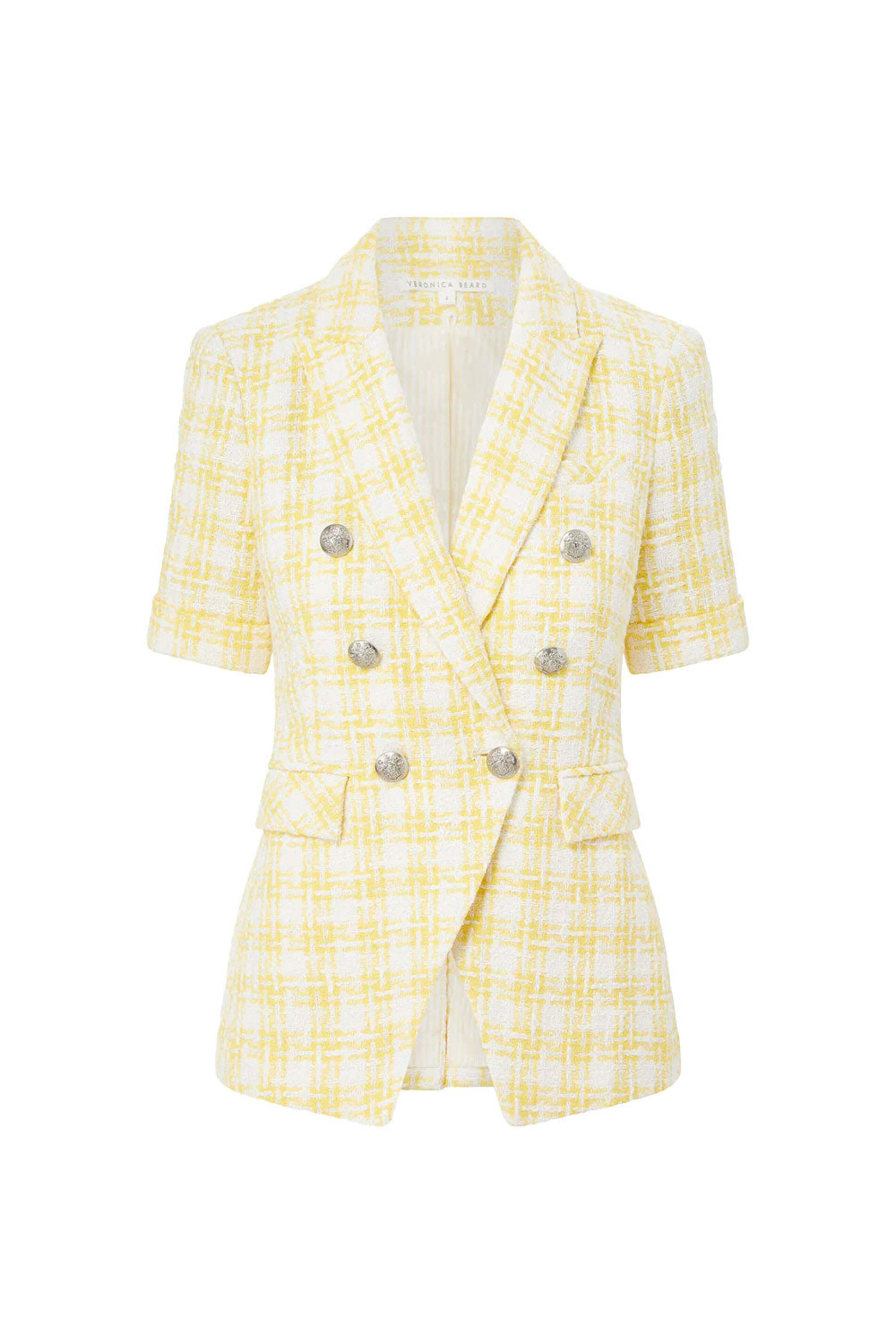 Veronica Beard - Yellow and White Jenny Dickey Jacket