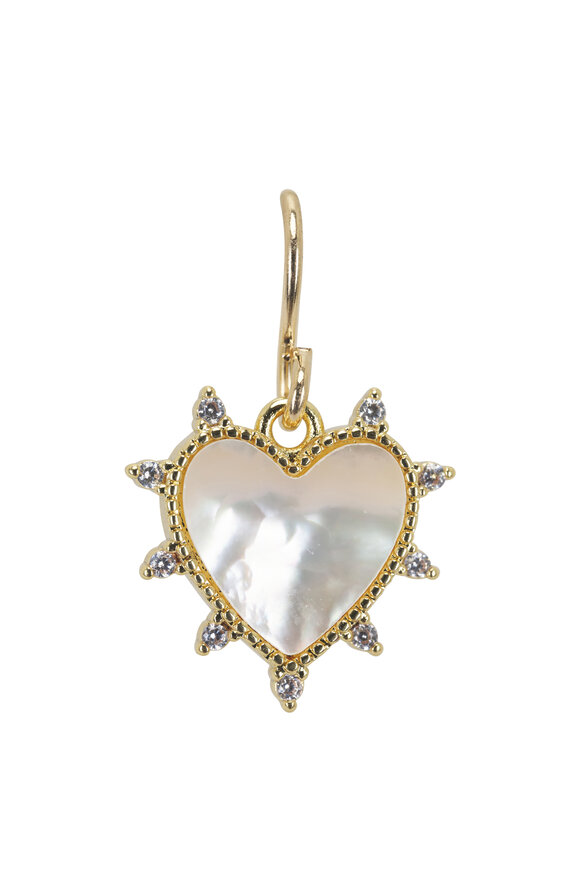 Cristina V. - Small Mother of Pearl Heart Pointe Earrings