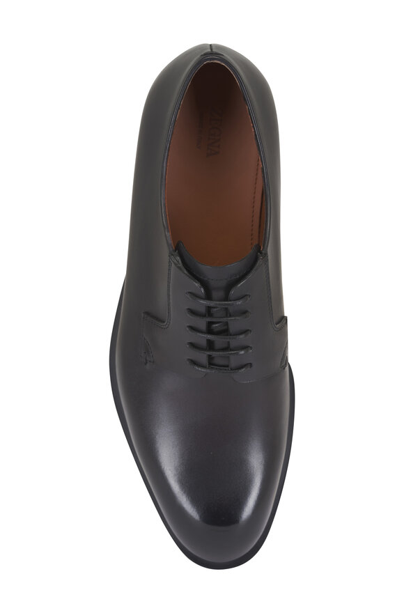 Zegna - Black Leather Dress Shoe | Mitchell Stores