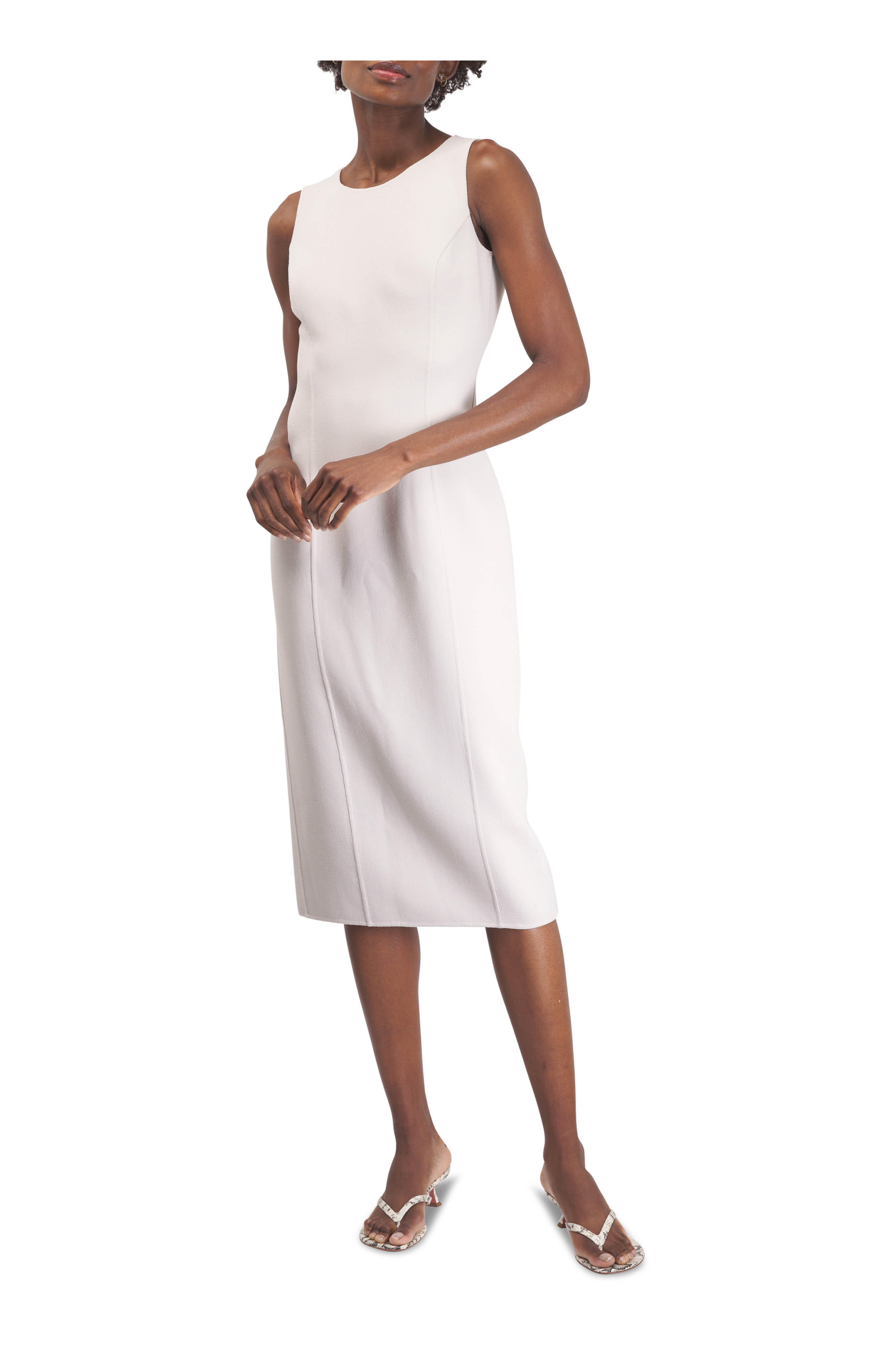 Michael Kors Collection - Oyster Double-Faced Crepe Sheath Dress