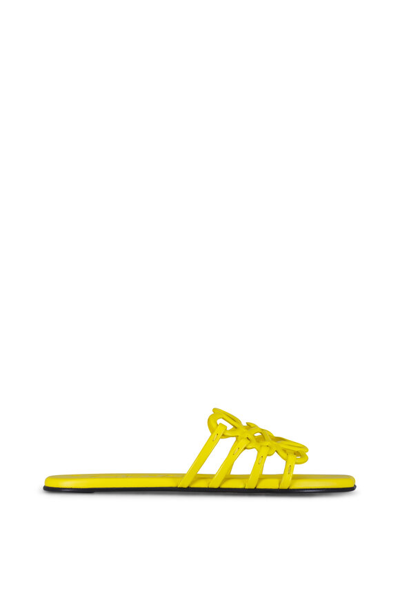 Loewe Petal Anagram Yellow Leather Sandal - view 4