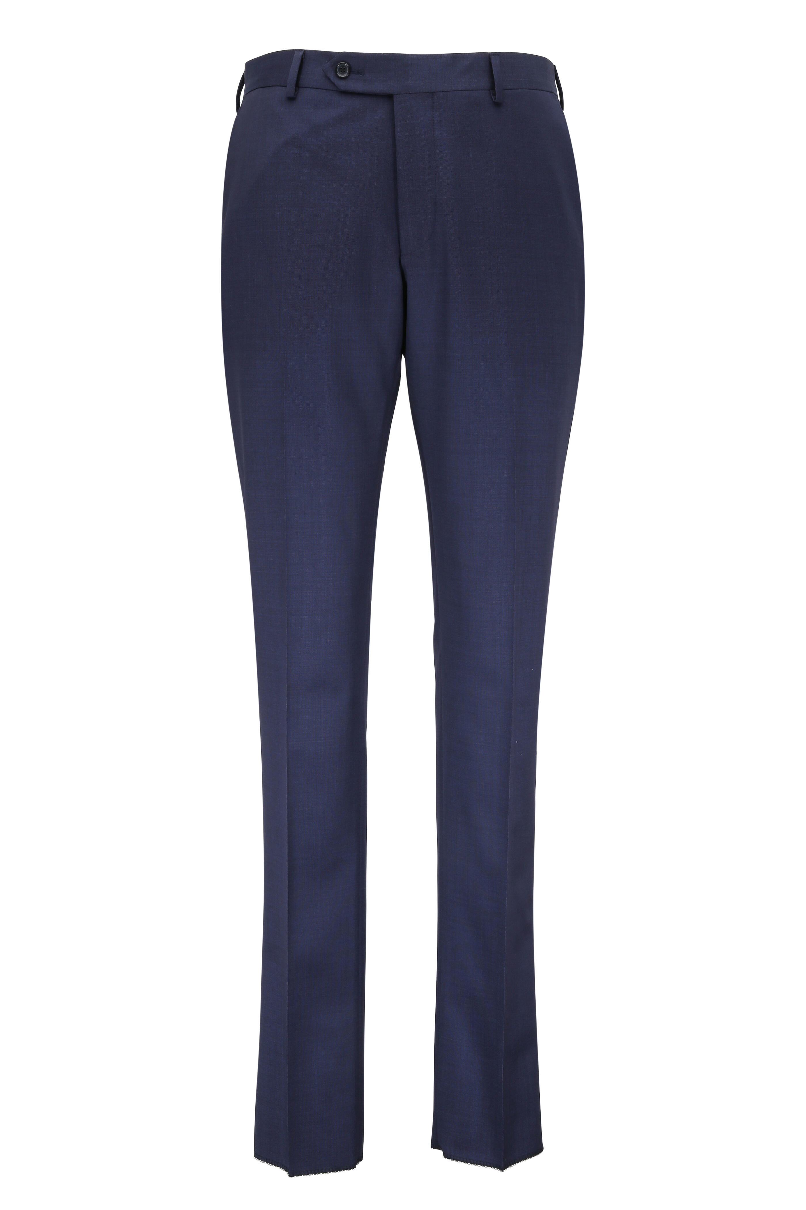Samuelsohn - Solid Navy Blue Wool Suit | Mitchell Stores