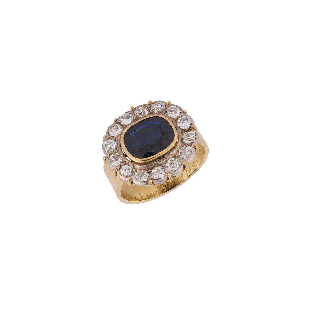 Renee Lewis - 18k Two Toned Diamond & Sapphire Ring