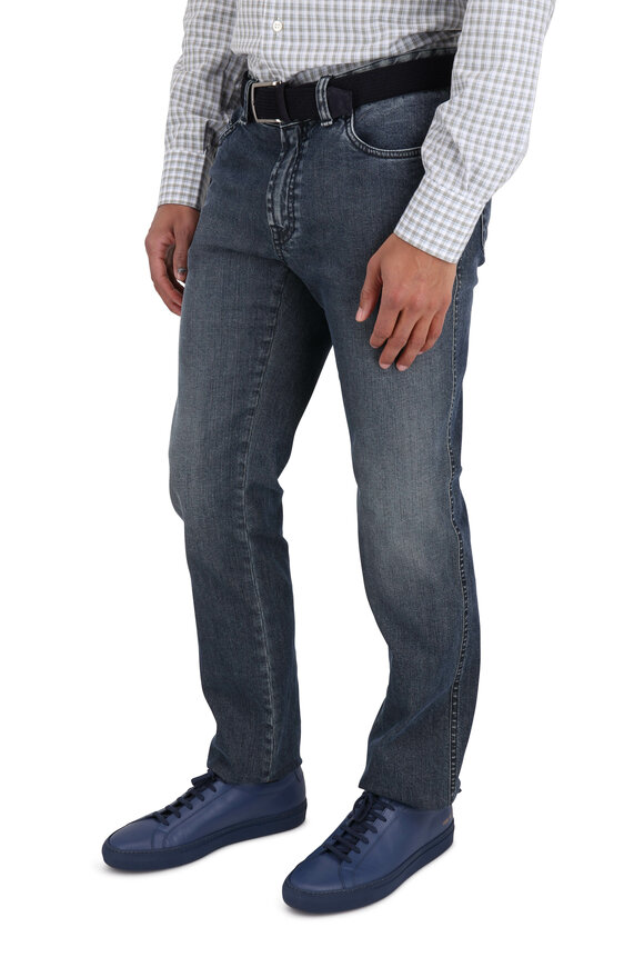 Zegna - Gray Stretch Cotton Five Pocket Jean 