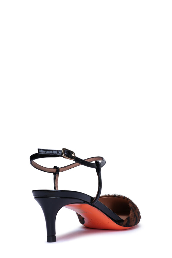 Santoni Eudora Leopard & Black Kitten Heel Pump - view 3