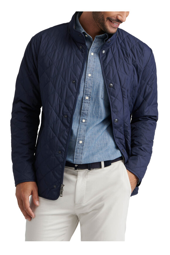 Peter Millar Suffolk Navy Travel Quilted Coat - view 2