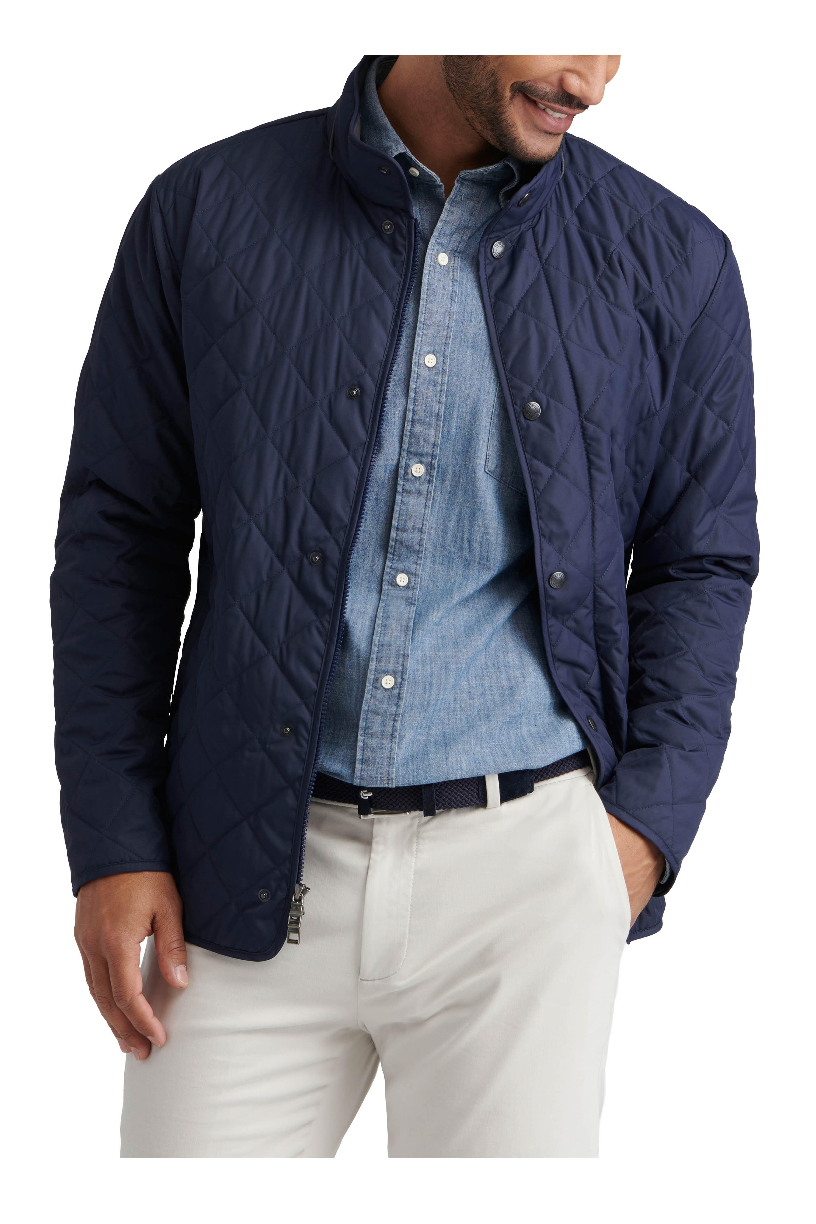 Peter Millar - Suffolk Navy Travel Quilted Coat