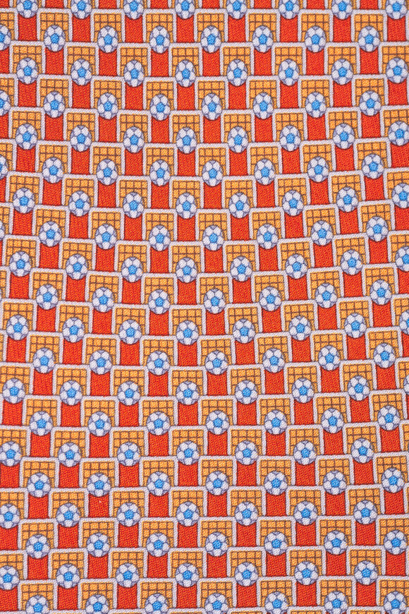 Ferragamo Orange Flower Print Silk Necktie - view 2
