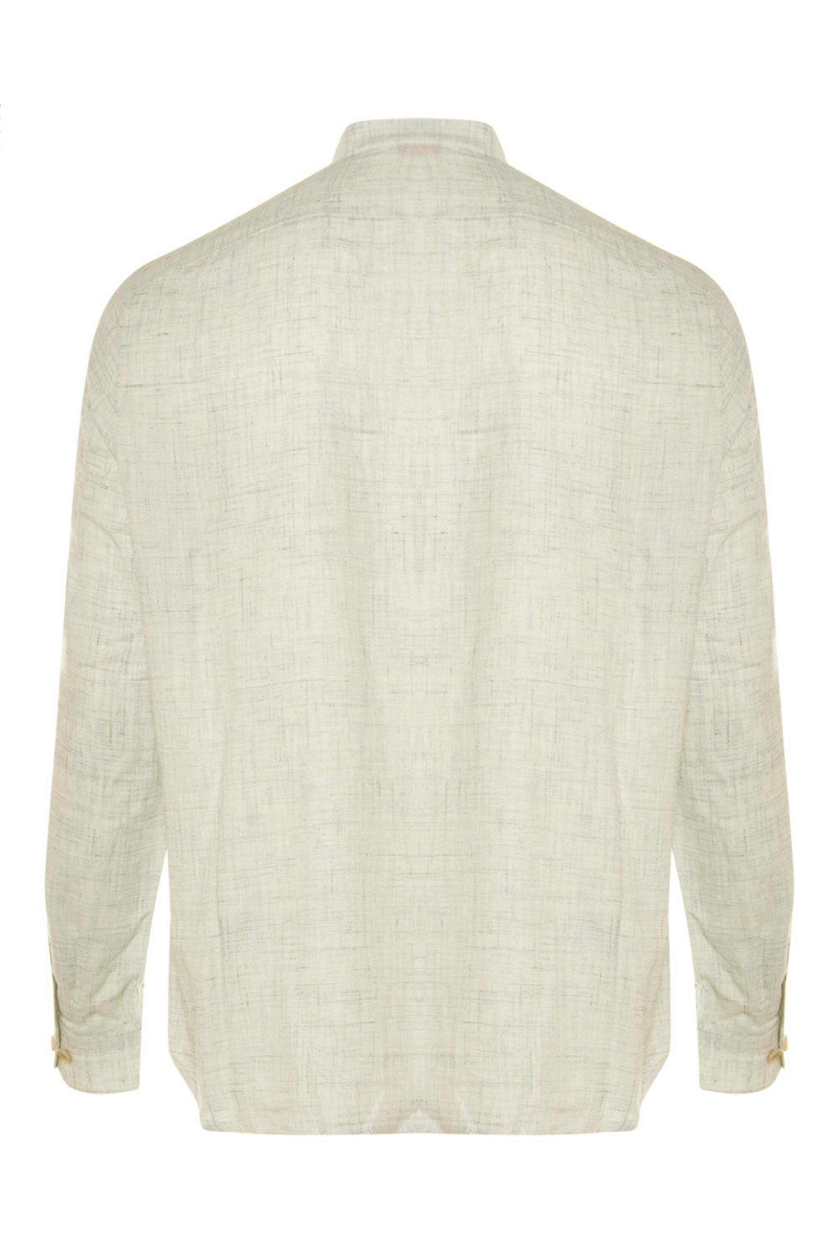 Isaia - White Stand Collar Overshirt